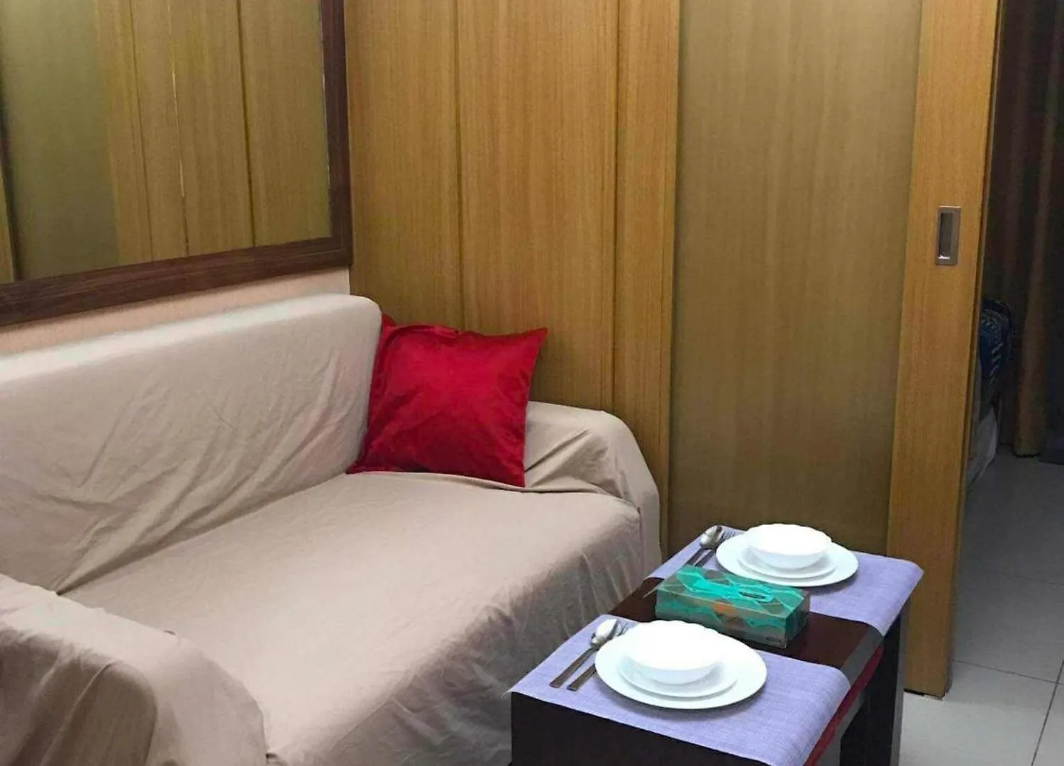 1528-1Br-1Bed-1Sofa Bed 1Pull Out Pool View With Balcony Apartment Manila Philippines